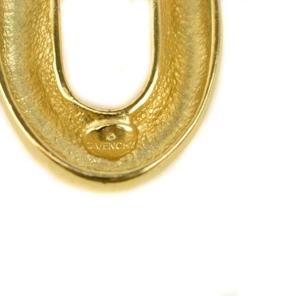 GIVENCHY: Gold, Metal Oval Link Earrings (mn) - Picture 4 of 6